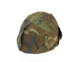 Vietnam Era M1 Helmet with Camouflage Cover & Chinstrap