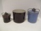 Pottery Crock and Two Lock Lid Pottery Crocks