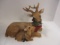 Holiday Deer and Fawn Statue