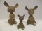 Three Brass Mice Figures