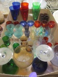 Colored Glass Stemware and Shot Glasses