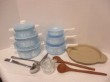 Microwave Cookers, Glass Measuring Cup Set, Stoneware Cookie Mold, etc.