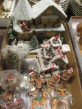 Miniature Gingerbread House Scene and Fiber Optic Victorian House Scene