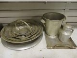 Aluminum Serving Pieces-Ice Bucket, Trays, Coasters, Syrup Dispenser, etc.
