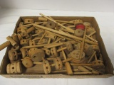 Vintage Wooden Tinker Toy Building Pieces