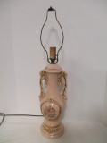 Vintage Urn Lamp with Flower Bouquet Design