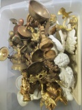 Tote of Angel and Cherub Figurines and Candle Holders