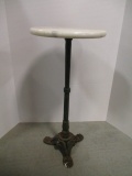 Marble Top Table with Cast Metal Base