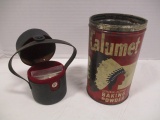 Marbles and Numbered Balls in Calumet Tin and Leather Case with Die