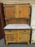 Antique Hoosier Cabinet with Enamel Top