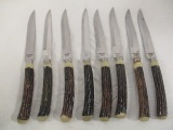 Eight Piece Steak Knife Set with Faux Stag Handles