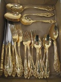 29 Pieces of Community Gold Plated Flatware