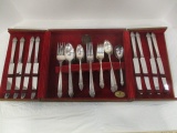 51 Pieces of Community Plate Flatware and Serving Pieces in Wood Storage Case