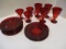 McKee 7 Rock Crystal Red Floral & 4 Viking Mt. Vernon Red 8