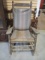 Vintage Wood Rocker With Rush Seat And Back.  Removable Cushions.