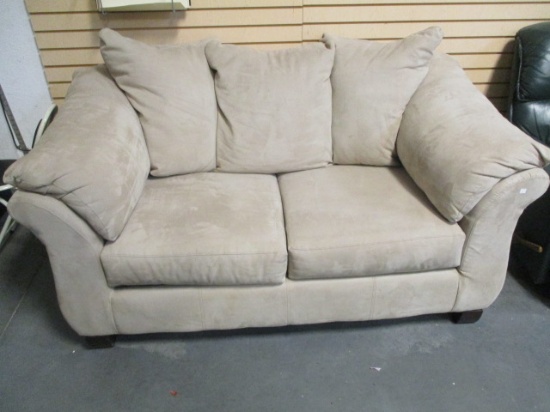 JCH Home Furnishings Ultrasuede Loveseat With Attached Back