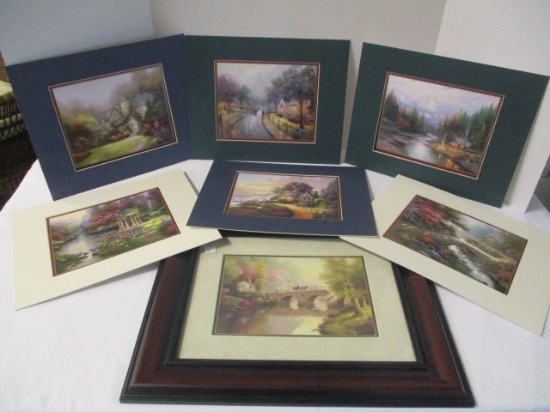 Thomas Kincaid Framed Print And 6 Matted Images
