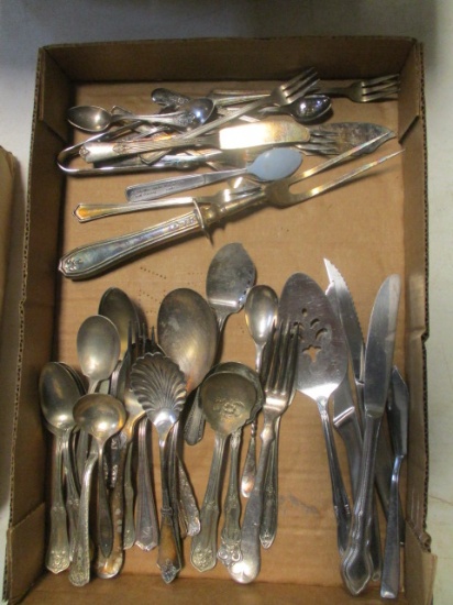 Silverplated And Stainless Lot:  Serving And Condiment Pieces
