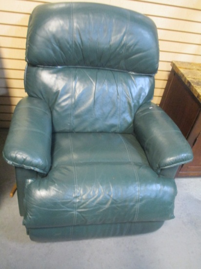 Laz-Y-Boy Green Leather Recliner