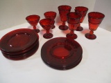 McKee 7 Rock Crystal Red Floral & 4 Viking Mt. Vernon Red 8