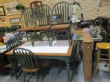 Tile-Top Dining Table And Six Chairs