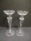 Pair of Crystal Stemmed Candle Holders