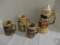 Four German Steins