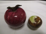 Two Carved Stone Apples