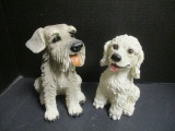 2-Piece Lightweight Resin Dog Sculptures