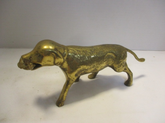Brass Dog With Fish