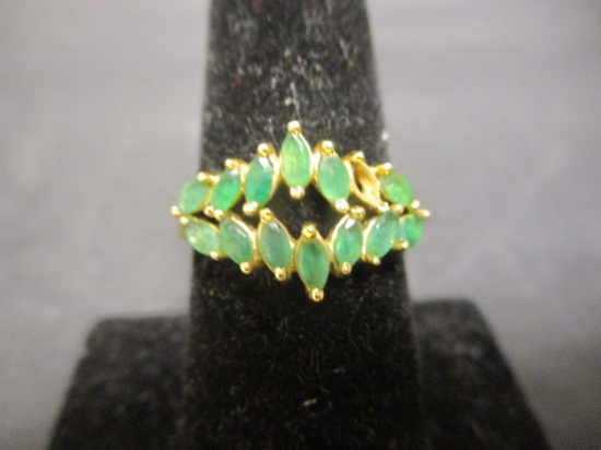 2pc. 14k Gold Emerald Ring Guards