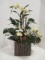 Artificial Orchid Arrangement in Faux Bamboo Planter