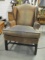 Fairfield Faux Animal Skin Wing Back Chair