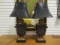 Pair of Urn Table Lamps with Faux Animal Skin Shades