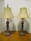 Pair of Berman Metal Hammered  Texture Candle Stick Lamps