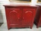 Distressed Red Finish Double Door Cabinet