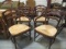 Four Wood Barrel Back Arm Chairs with Rush Seats