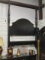Mayland Court Black w/ Gold Trim Queen 4 Poster Bed