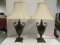 Pair of Black and Gold Urn Table Lamps