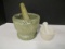Stone and Pottery Mortar  and Pestle