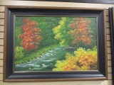Framed Early Fall Foliage Canvas Designer Artwork