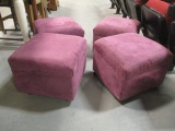 Four Plum Ultra Suede Rolling Stools