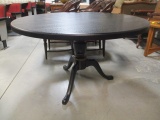 Black Pedestal Base Table with Textured Top