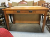 Mid Century Style Wood Desk with Center Drawer