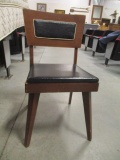 Mid Century Style Side Chair with Faux Leather Seat/Back