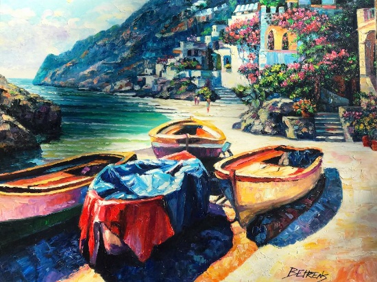 Remembering Capri Original on Canvas signed by Howard Behrens