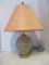 Pottery Ball Jar Vase Lamp with Brass Pineapple Finial