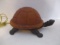 Cast Metal Turtle Night Light with Satin Glass Shade