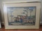 Initialed Vintage Original Watercolor of Waterfront Home