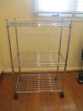 Metal 3 Shelf Rolling Cart